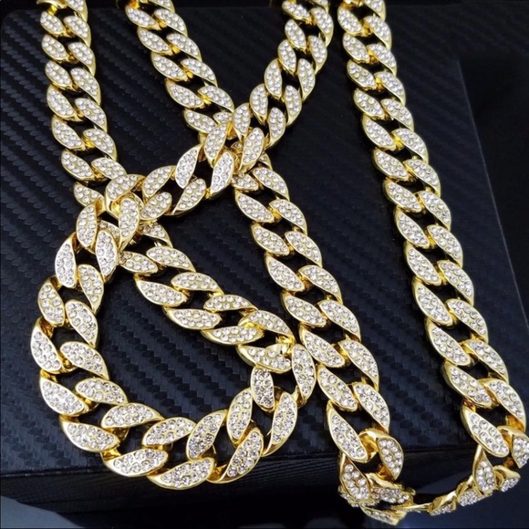Cuban link diamond necklace - Picture 2 of 2